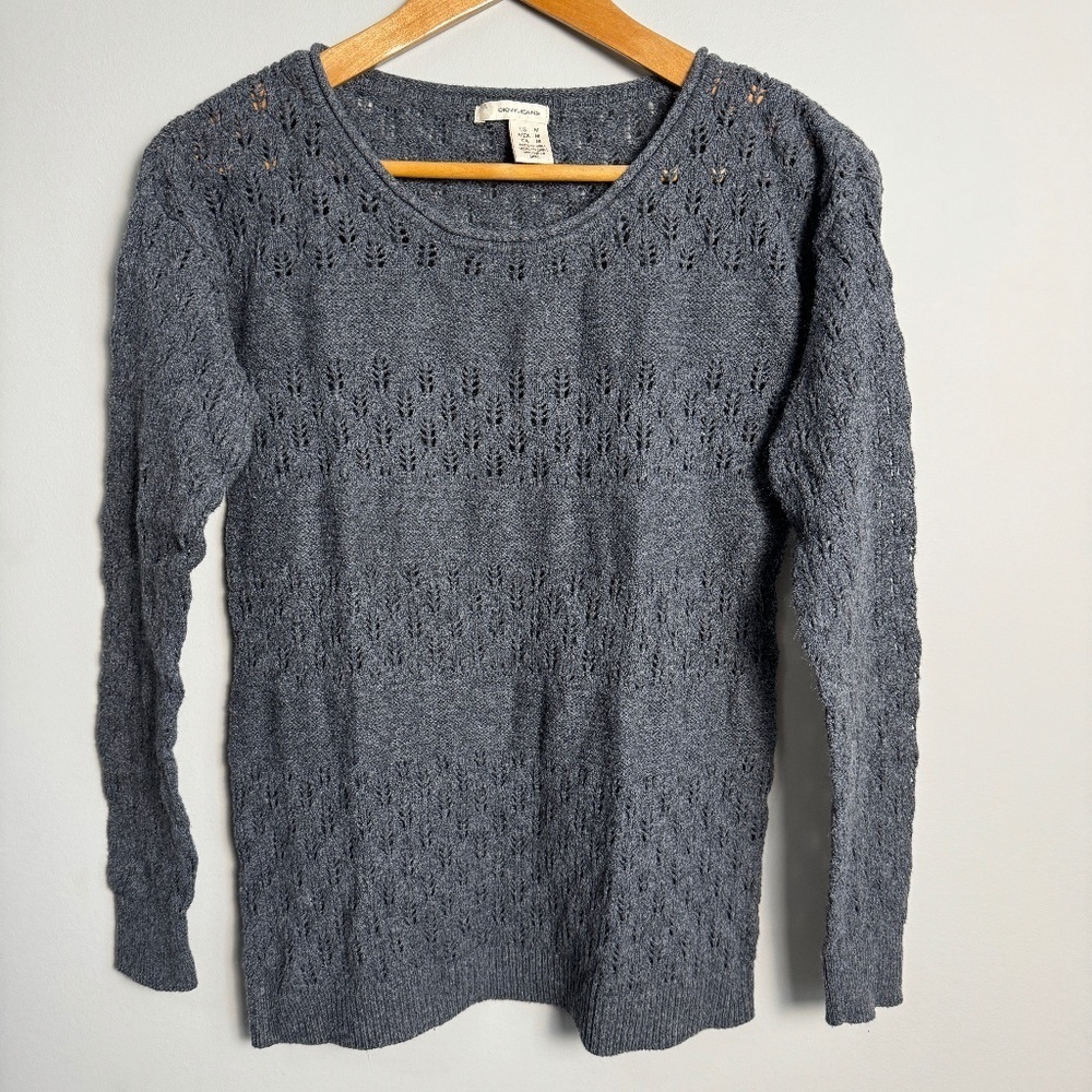 DKNY Jeans Women's Gray Knit‎ Long Sleeve Lightweight Sweater Size Medium